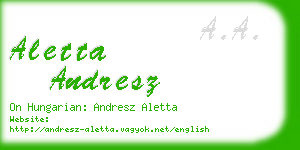 aletta andresz business card